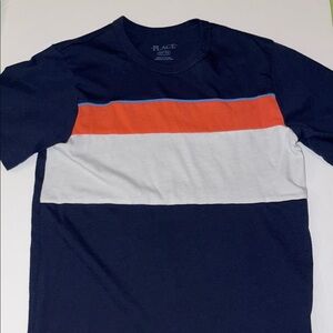 The Children's Place Navy, White, and Red Stripe Tee